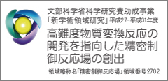 文部科学省科学研究費助成事業新学術領域「高難度物質変換反応の開発を指向した精密制御反応場の創出」へのリンク